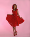 Sukně "RED PLASTIC" P266, sukně s plastickou výšivkou, vel.XS - L