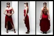 Dlouhé šaty "RED BANDOO" P135 - šaty z elastické příjemné viskózy, vel. XS - L