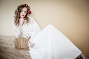 Svatební šaty "ANTICKÁ BOHYNĚ" P287 - šaty v boho stylu, barvy off white, vel.XS - L